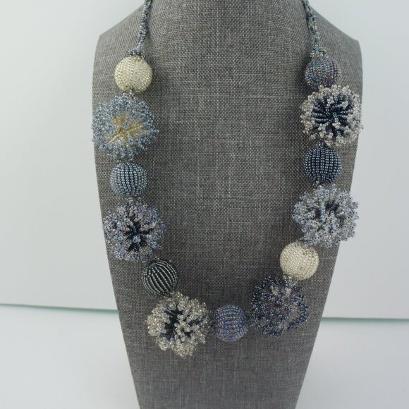 African Hand Crafted Beaded Necklace Bracelet & Earrings Set GORGEOUS WORK! - Picture 2 of 10